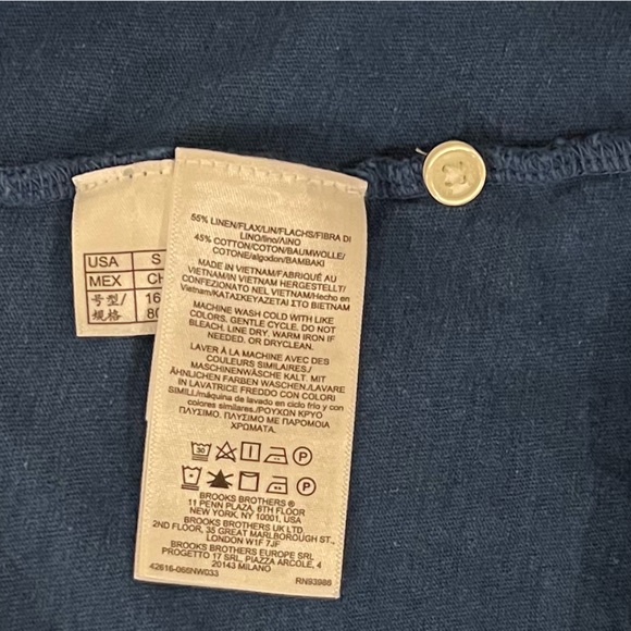 Brooks Brothers Linen/Cotton Blend Cap Sleeve Polo Shirt - Picture 11 of 11